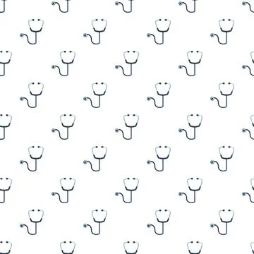Stethoscope seamless pattern symbolizing medical health care Stock Illustration