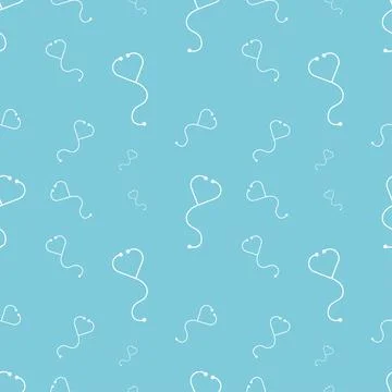 Stethoscope seamless pattern. Vector illustration for backgrounds Stock Illustration