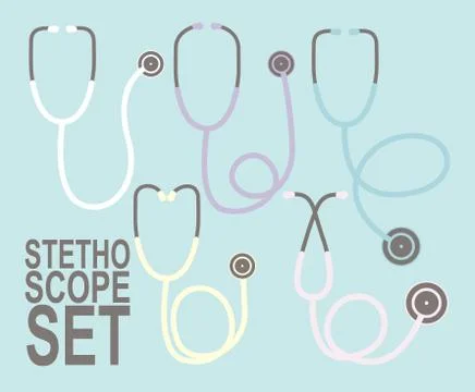 Stethoscope SET icon isolated Stock Illustration