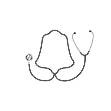 Stethoscope in shape of bell in black design Stock Illustration