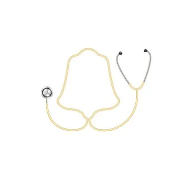 Stethoscope in shape of bell in light brown design Illustrazione stock