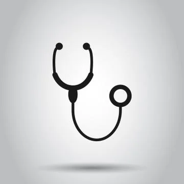 Stethoscope sign icon in flat style. Doctor medical vector illustration on is Stock Illustration
