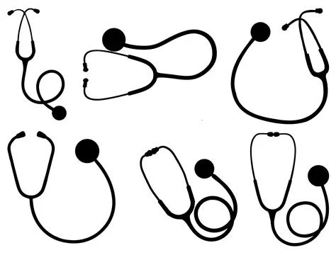 STETHOSCOPE SILHOUETTE Stock Illustration