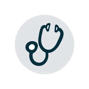 Stethoscope simple sketch icon Stock Illustration