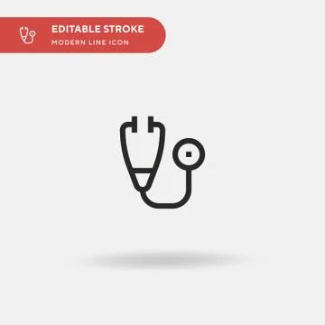 Stethoscope Simple vector icon. Illustration symbol design template for web m Stock Illustration