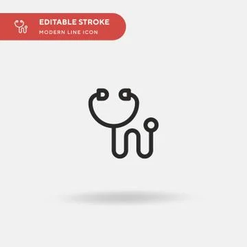 Stethoscope Simple vector icon. Illustration symbol design template for web m Stock Illustration
