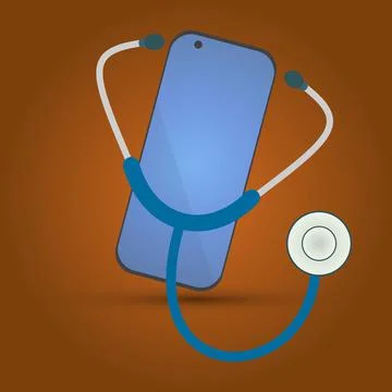 Stethoscope with smartphone Stock Illustration
