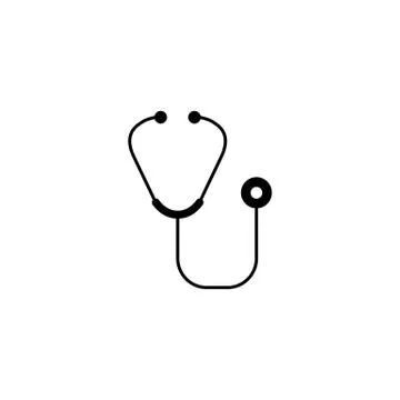 Stethoscope solid icon, Element of medical Stock Illustration
