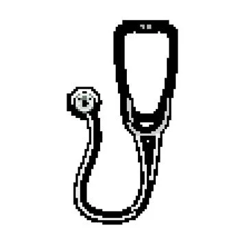 Stethoscope stethoscope pixel art vector illustration Stock Illustration