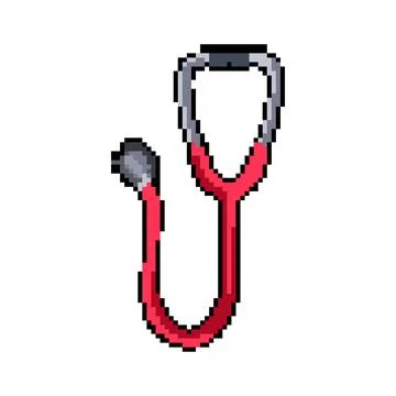 Stethoscope stethoscope pixel art vector illustration Stock Illustration