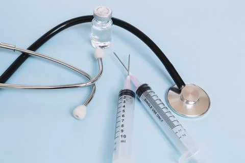 Stethoscope syringes Stock Photos