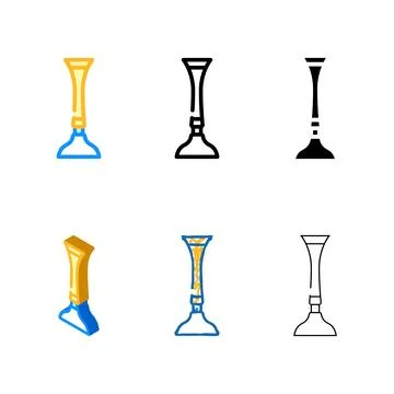 Stethoscope tool color icon vector mix sign Stock Illustration