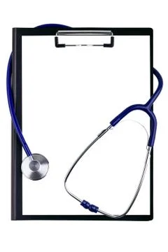 Stethoscope twisting around pad Stock Photos