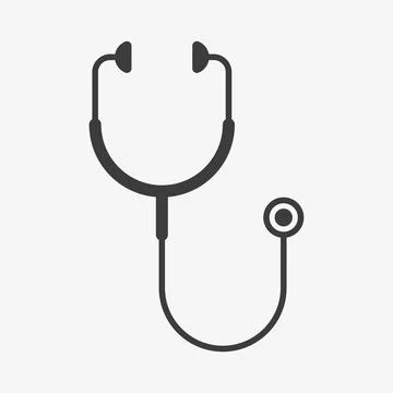 Stethoscope vector black icon on white background Stock Illustration