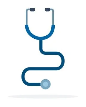 Stethoscope vector flat material design isolated object on white background. Stock Illustration