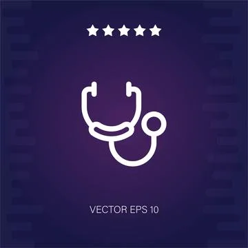 Stethoscope vector icon Illustrazione stock