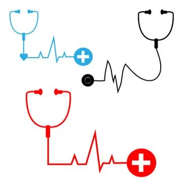 Stethoscope on white background Stock Illustration