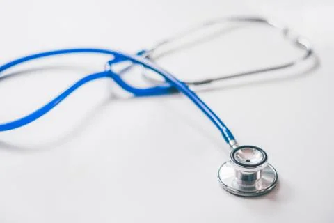 A stethoscope on a white background Stock Photos