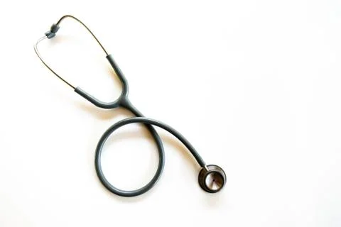 Stethoscope on a white background with space for text. Foto stock