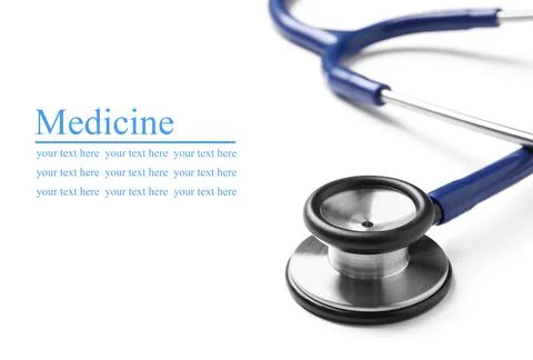 Stethoscope on white background. Space for text Stock Photos