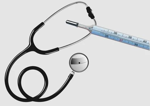 Stethoscope on white  background. Vector illustration Stock Illustration
