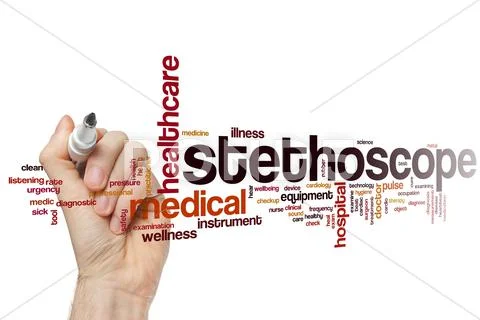 Stethoscope word cloud Stock Photos