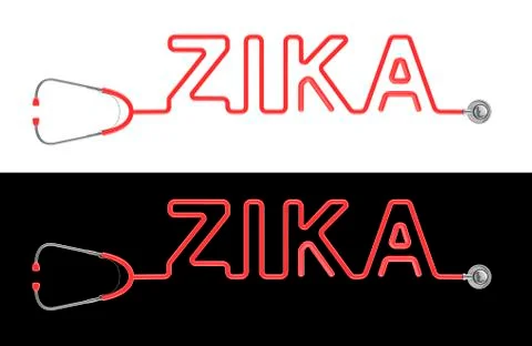 Stethoscope ZIKA type Stock Illustration