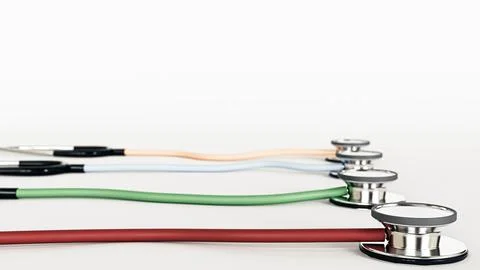 Stethoscopes isolated on white background Ilustração Stock