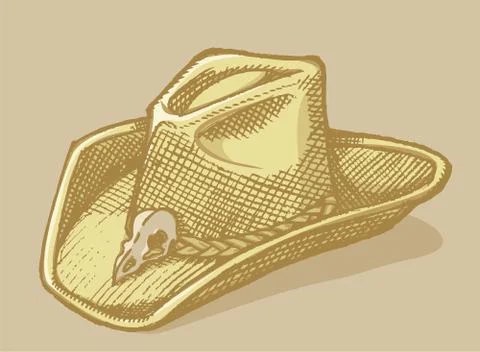 Stetson hat sketch Stock Illustration