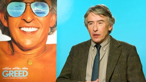 Steve Coogan being interviewed about movie "Greed", Press Junket - 2020 Stock Footage 125805310
