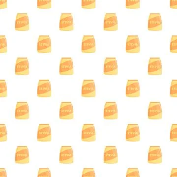 Stevia bag pattern creating repeating healthy sweetener background Stock Illustration