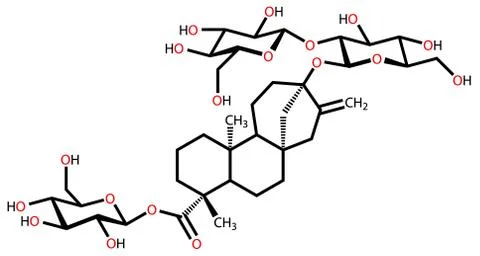Stevioside structural formula Stock Illustration