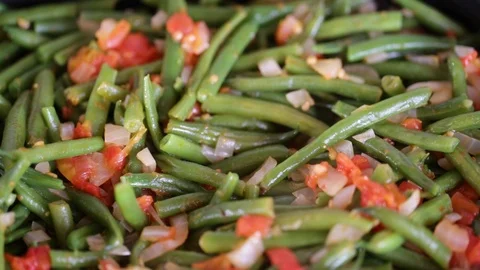 Stew with asparagus beans Stock Footage 95780128