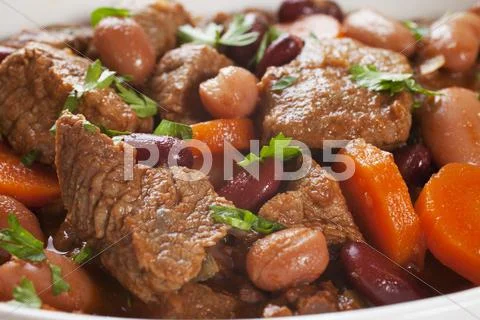Stew with carrots and beans Stock Photos