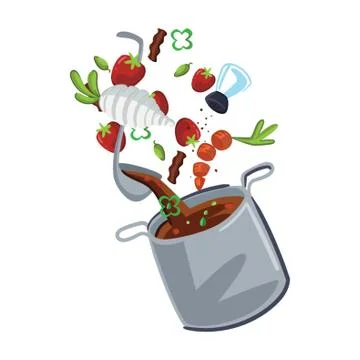 Stew exploded view Stock Illustration