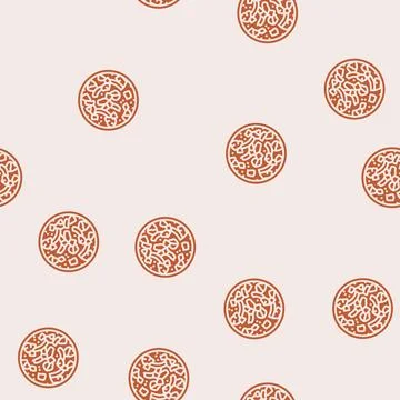 Stew fish glyph seamless pattern Stock Illustration