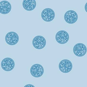 Stew fish line seamless pattern Stock Illustration