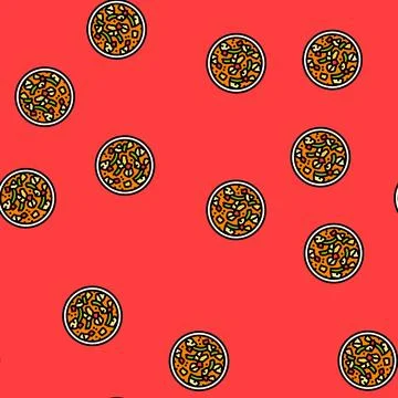 Stew fish vector seamless pattern Stock Illustration
