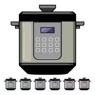 Stew slow cooker cartoon vector graphic Stock Illustration