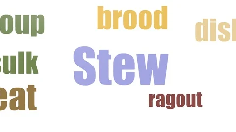 Stew Word Cloud Animated On White Background Stock Footage 107207797