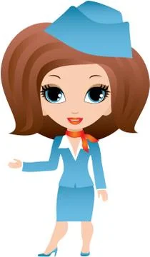 Stewardess cartoon Stock Illustration