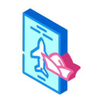 Stewardess courses isometric icon vector illustration sign 스톡 일러스트