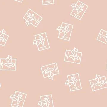 Stewardess courses line vector seamless pattern line Stock Illustration