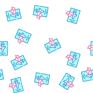 Stewardess courses vector seamless pattern line Stock Illustration