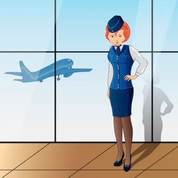Stewardess Stock Illustration