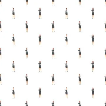 Stewardess service uniform flat design seamless pattern Illustrazione stock