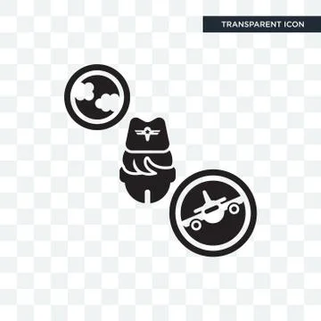 Stewardess vector icon isolated on transparent background, Stewardess logo de Stock Illustration