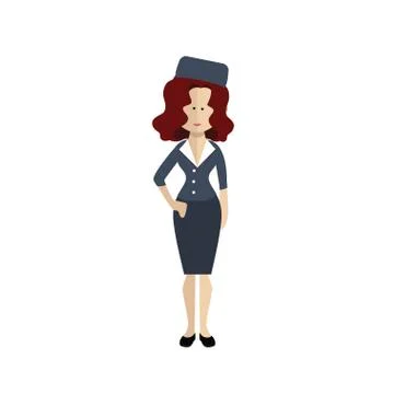 The stewardess on a white Stock Illustration