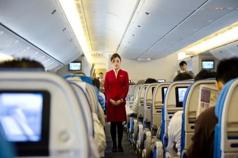 Stewardess at work Stock Photos