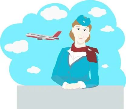 Stewardess1 Illustrazione stock
